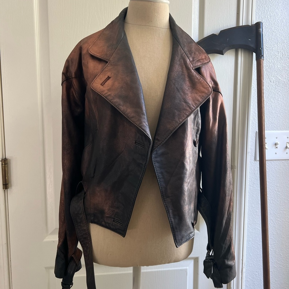 Vintage painted leather jacket